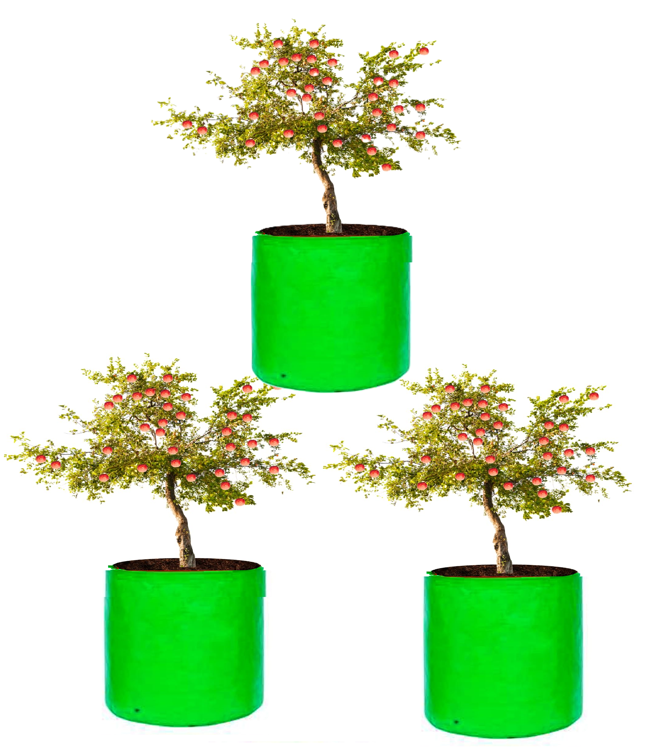 HDPE UV Plant Grow Bags, 15 x 15 inch,  Green, for Terrace Gardening and Fruit Plants(MultiPack)