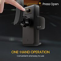 Portronics Clamp M5 – Car Phone Holder. Suction mount securely holds phones. Easy installation, adjustable, compatible with most smartphones.