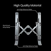 Portronics My Buddy K2 Laptop Stand (POR 1202) – Portable Metal Stand | Foldable | Silver