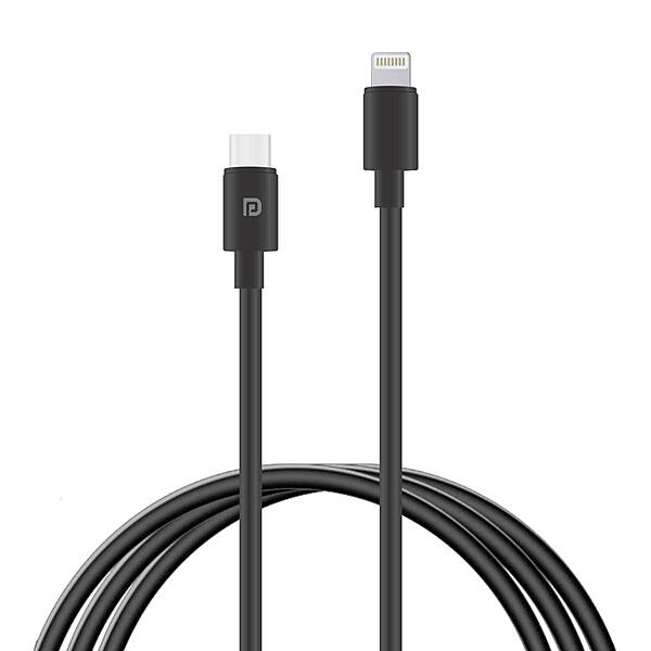 Portronics Type-C to 8-PIN Cable – Black 3A Charge, durable and fast charging solution for your devices. Perfect for syncing data and powering up your gadgets efficiently.
