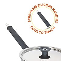 Borosil Cookfresh Tri-ply Stainless Steel Sauce Pan with Lid, Induction Friendly Tea Pan, 2.2 L, 18 cm Dia