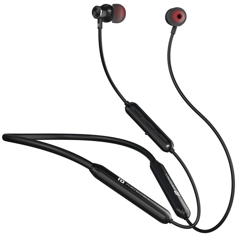 Portronics Harmonics Y2 Bluetooth In-Ear Headset – V5.3, Type-C | 40Hrs Play Time | Black