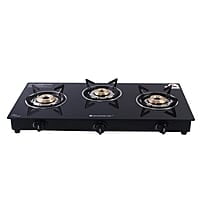 Wonderchef Platinum Plus 3 Burner Auto Glass Cooktop 6mm Toughened Glass LPG Compatible