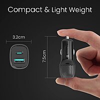 Portronics Car Power 6 – 51W Fast Car Charger, Dual Port (Black) offers rapid charging for two devices simultaneously, ensuring you stay powered on the go. Compact design, perfect for travel.
