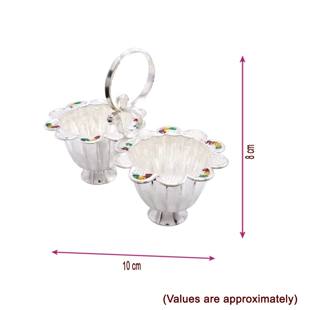 Silver Haldi Kumkum Holder