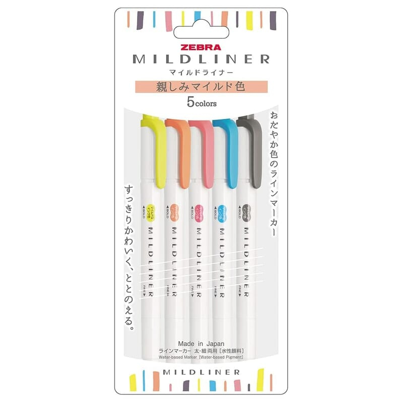 ZEBRA MILDLINER 5 FRIENDLY COLOR SET ZEBRA MILDLINER 5 FRIENDLY COLOR SET