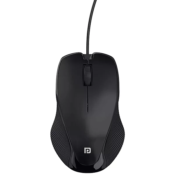 Portronics Toad 101 Wired Optical Mouse – 1200 DPI | USB Plug & Play | High Optical Tracking | 1.25m Cable | Black | PC & Laptop Use