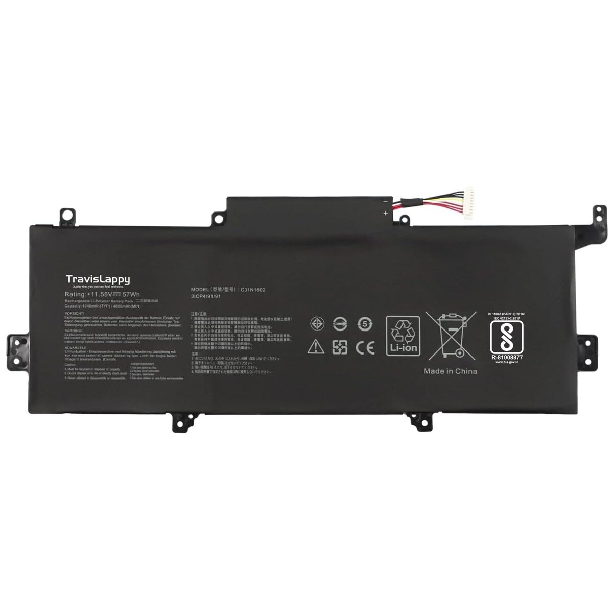 Techie 57Wh Laptop Battery – Reliable Power for ASUS ZenBook UX330, UX330UA & U3000U