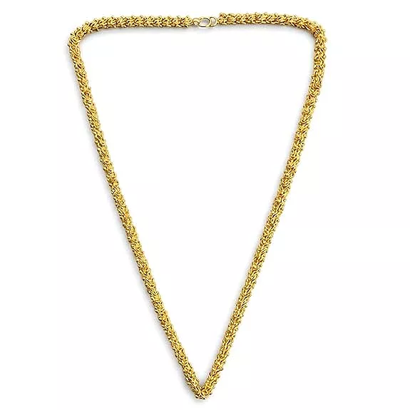 Impon Gold Plated Rope Chain Necklace for Men & Women | Thick Twisted Design Gold Finish Chain | Stylish Daily Wear Jewelry