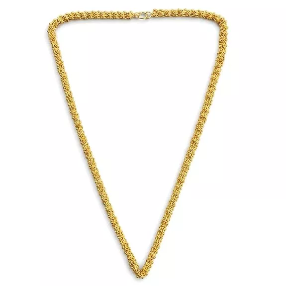 Impon Gold Plated Rope Chain Necklace for Men & Women | Thick Twisted Design Gold Finish Chain | Stylish Daily Wear Jewelry
