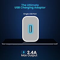 Portronics 1962 Adapto 12 Charger – 12W Single USB Port | Without Cable | White