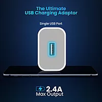 Portronics 1962 Adapto 12 Charger – 12W Single USB Port | Without Cable | White