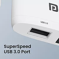 Portronics Mport 41 – A versatile 4-in-1 USB-C Hub featuring Gigabit LAN, HDMI, USB 3.0, and SD card reader. Perfect for expanding connectivity for laptops and tablets with USB-C ports.