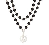 Original Karungali Mala with Silver Ayyappan Pendant – Spiritual Black Wood Mala