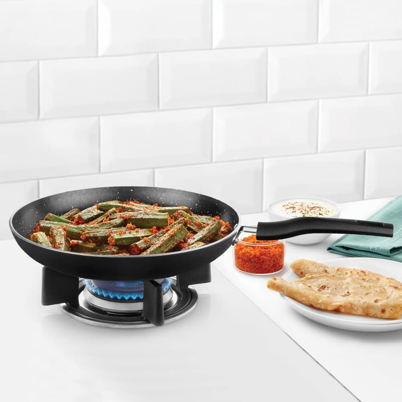 Borosil Granito Non-Stick Deep Fry Pan 2.5L, Induction Friendly, Granite Finish, PFOA-Free, 24 cm Diameter