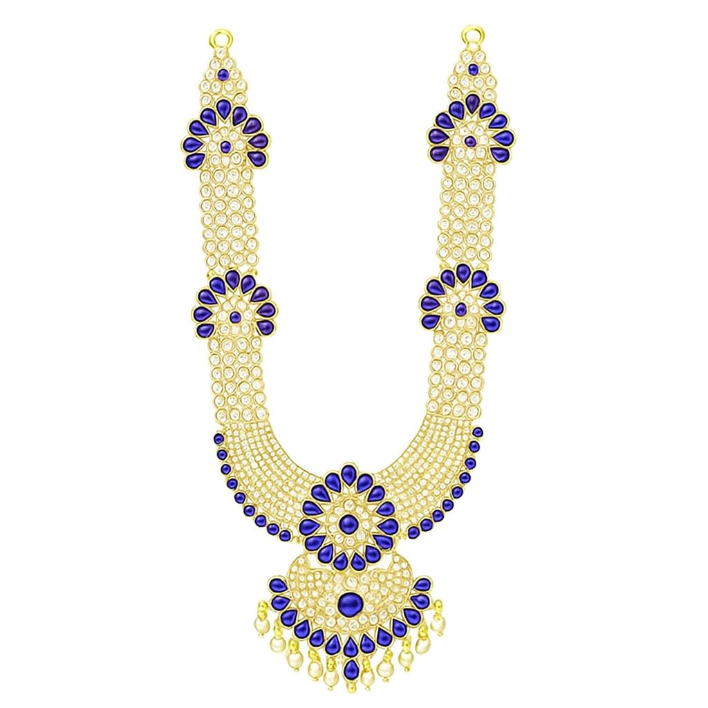God White Pink and Blue Stone Deity Harama for Pooja