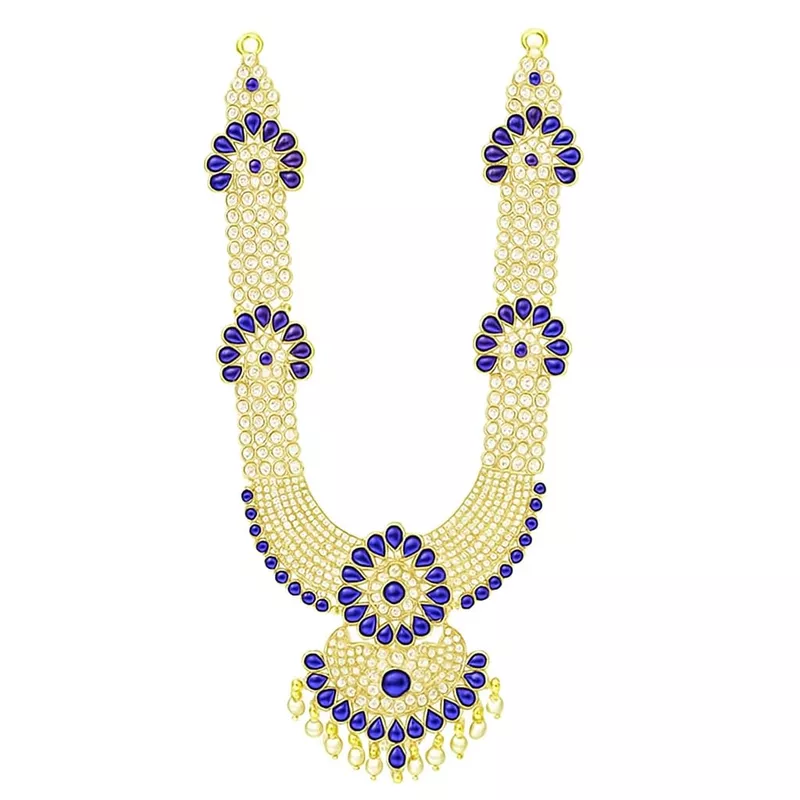 God White Pink and Blue Stone Deity Harama for Pooja