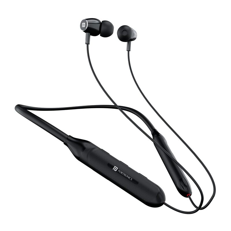 Portronics Harmonics Z7 Bluetooth In-Ear Headset – V5.3, Type-C, Magnetic Latch | Black