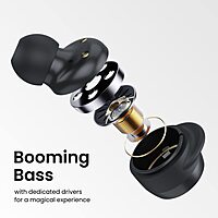 Portronics Twins S5 – TWS Earbuds, LED Display, 15H Battery Life, Bluetooth 5.0, Touch Control, Noise Isolation, Compact Design, Black Color, Perfect for Music & Calls, Lightweight & Portable.
