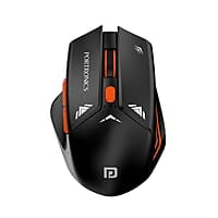 Portronics Vader Pro Wireless Gaming Mouse with 2.4 GHz Receiver, 6 Buttons, Thumb Support, High-Precision Tracking, Ergonomic Comfort, Adjustable Optical DPI for Laptop, PC, Mac