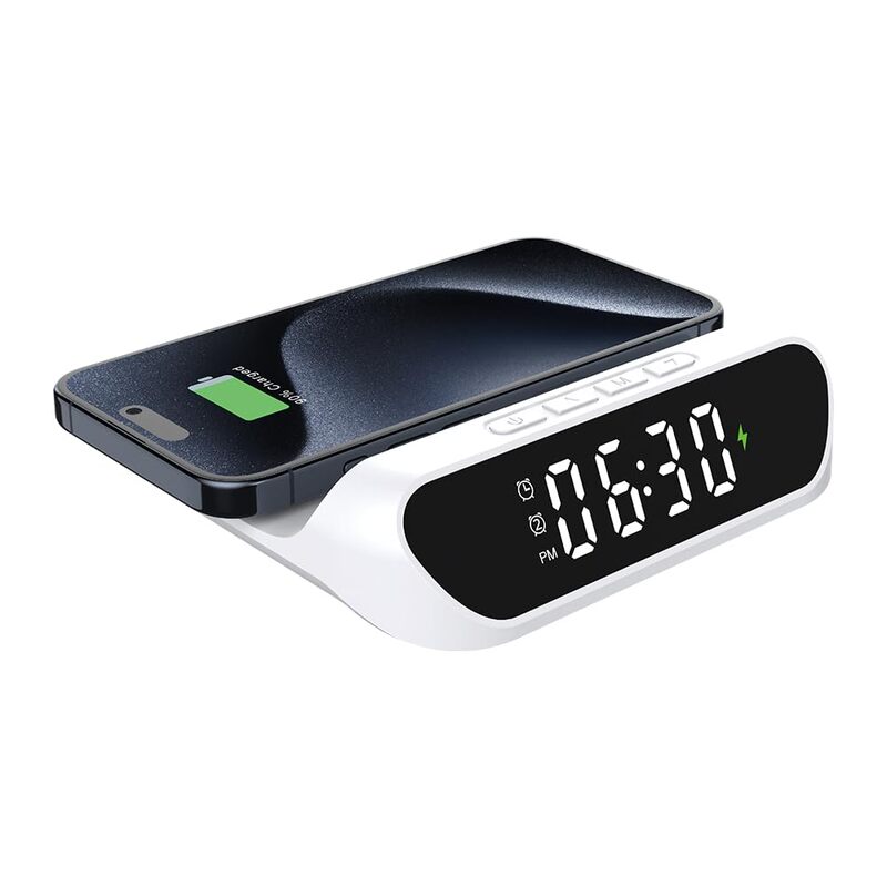 Toreto PowerTick15W Wireless Charger for Wireless Charging with Digital Clock and Alarm