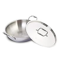 Wonderchef Nigella Tri-ply Stainless Steel 20 cm Kadhai with Lid 1.5 Litre  2.6mm Thickness