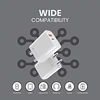Portronics Adapto 45 20W QC 3.0 & Type-C PD Charger – Fast Charging (5V/3A, 9V/2.22A, 12V/1.67A)