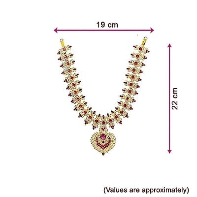 Gold Plated Varalakshmi Stone Face/Mugam with Atiigai/Necklace