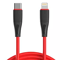 POR 2112 Silklink C-Lightning – 20W USB-C to Lightning Soft Silicon Cable 1M Red 06 Months