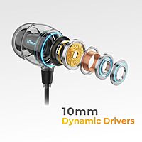 Corseca JC SyncStrom Wired Earphones – 3.5mm Jack | 10mm Drivers | Extra Bass | Mic