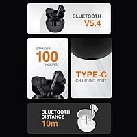 Just Corseca Spectre TWS Earbuds – Bluetooth 5.4 | Quad Mic ANC & ENC | 13mm Drivers | Black