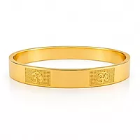 Om Engraved Gold Plated Kada Bracelet for Men & Women | Spiritual Designer Bangle
