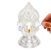 Sterling Silver Kamakshi Diya β Pooja Lamp