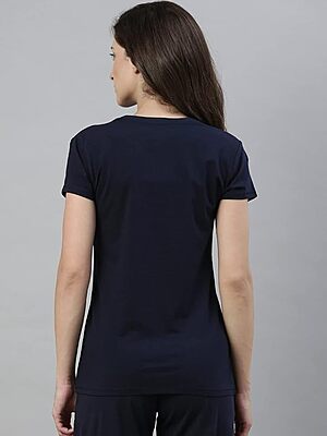 Enamor Essentials Womens E147-Short Sleeve Crew Neck Slim Fit Stretch Cotton Tee