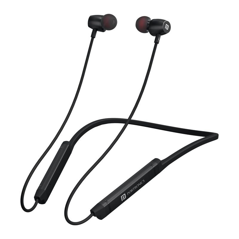 Portronics Harmonics Z9 – Wireless Neckband, 40 Hours Playtime, Bluetooth 5.0, Deep Bass, Comfortable Fit, Magnetic Earbuds, Voice Assistant Support, Ideal for Music & Calls, Black.