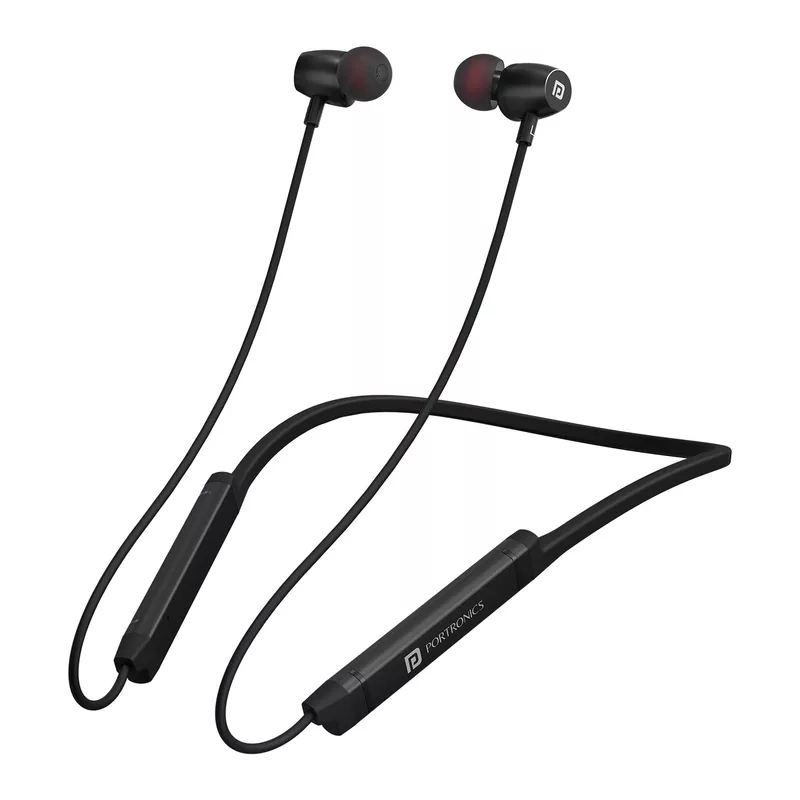 Portronics Harmonics Z9 Bluetooth In-Ear Headset – V5.3, Type-C, LED Display | Black