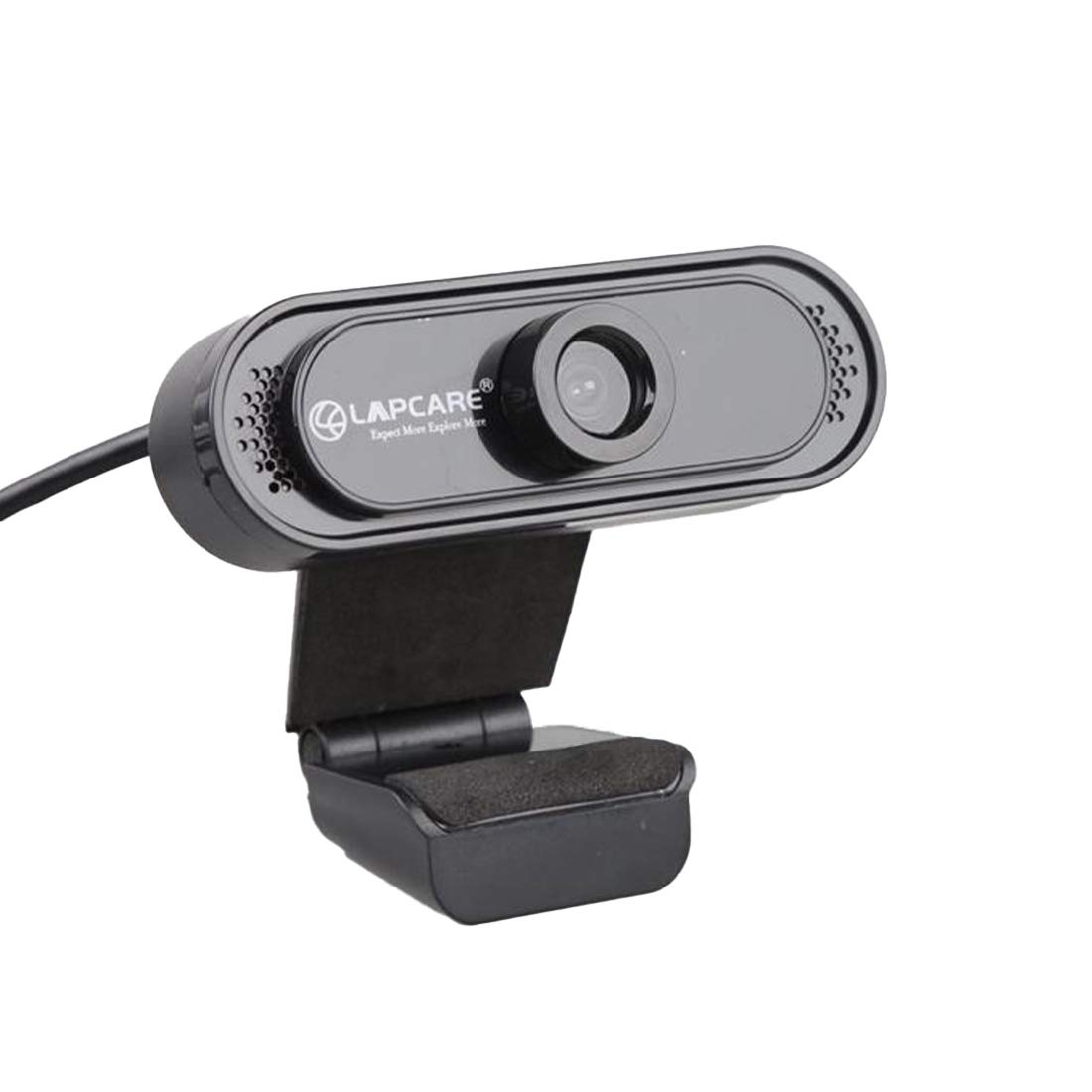 Lapcare Lapcam HD 720MP Webcam – 720p HD Video | Noise-Isolated Microphone | Wide Angle Lens | Low-Light Performance | USB Plug & Play | Black