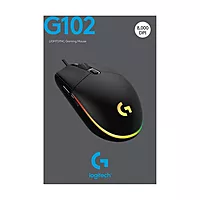 LOGITECH USB WIRED GAMING MOUSE WITH 8K DPI TRACKING AND CUSTOMIZABLE RGB LIGHTING G102-Black