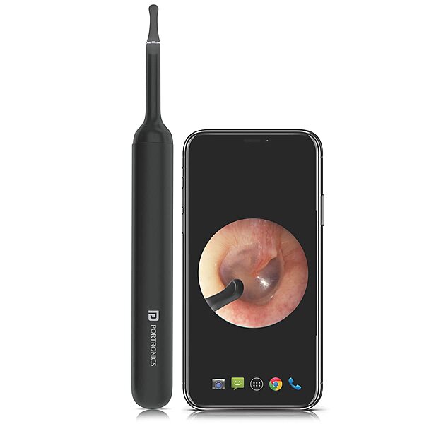 Portronics Xlife is a wireless ear otoscope, connecting to smartphones for real-time video, high-resolution images, and easy ear cleaning.