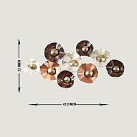 DAD Modern Metal Wall Art, Abstract Circles Sculpture -  Size (42.5x3x21 Inches)