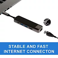 Live Tech USB-C Multiport Adapter 5-in-1 enhances connectivity with HDMI, USB-A, USB-C, and SD card slots, perfect for laptops and tablets. Compact design for on-the-go use.