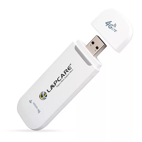 Lapcare LDF-90 4G USB Dongle – Plug-and-Play | 150 Mbps/50 Mbps Speed | Works with Major Indian SIMs | Wi-Fi Hotspot for Up to 10 Devices | 1-Year Warranty