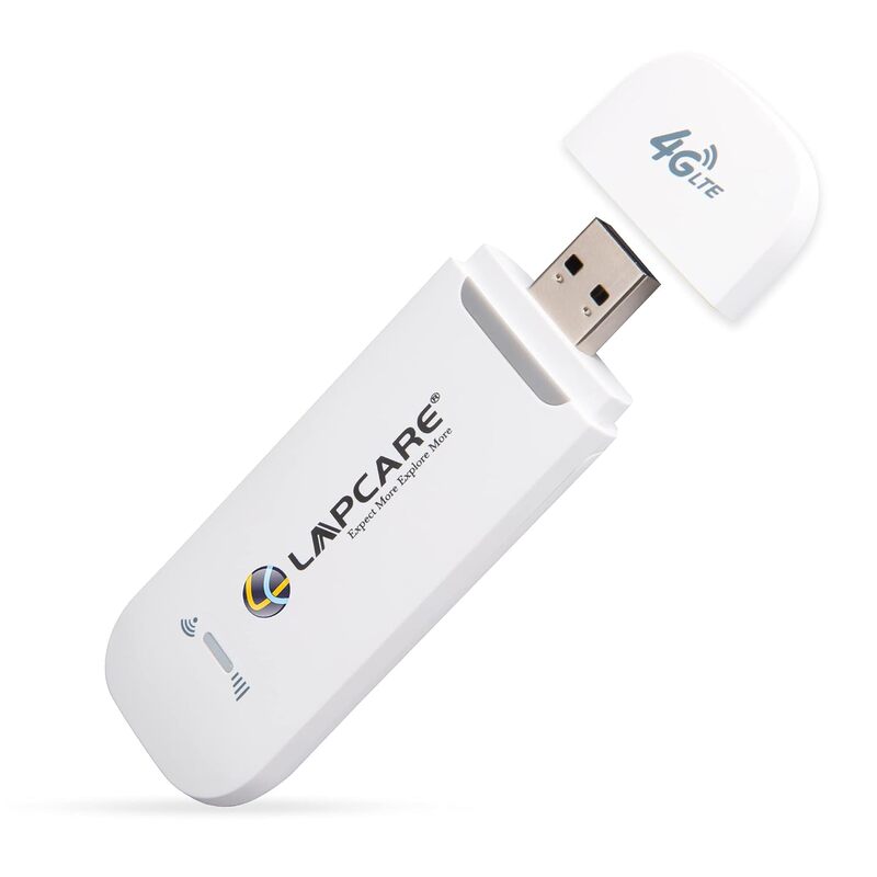 Lapcare LDF-90 4G USB Dongle – Plug-and-Play | 150 Mbps/50 Mbps Speed | Works with Major Indian SIMs | Wi-Fi Hotspot for Up to 10 Devices | 1-Year Warranty