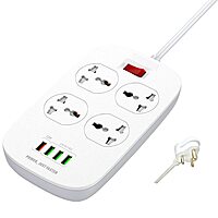 Live Tech PS 13 Surge Protector – 4 Sockets, 2500W, 10A, with built-in surge protection, ideal for home and office use, compact design, ensures safety for your devices, reliable power solution.