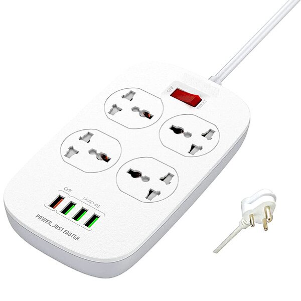 Live Tech PS 13 Surge Protector – 4 Sockets, 2500W, 10A, with built-in surge protection, ideal for home and office use, compact design, ensures safety for your devices, reliable power solution.