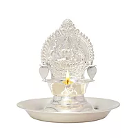 Silver Plate with Kamakshi Diya