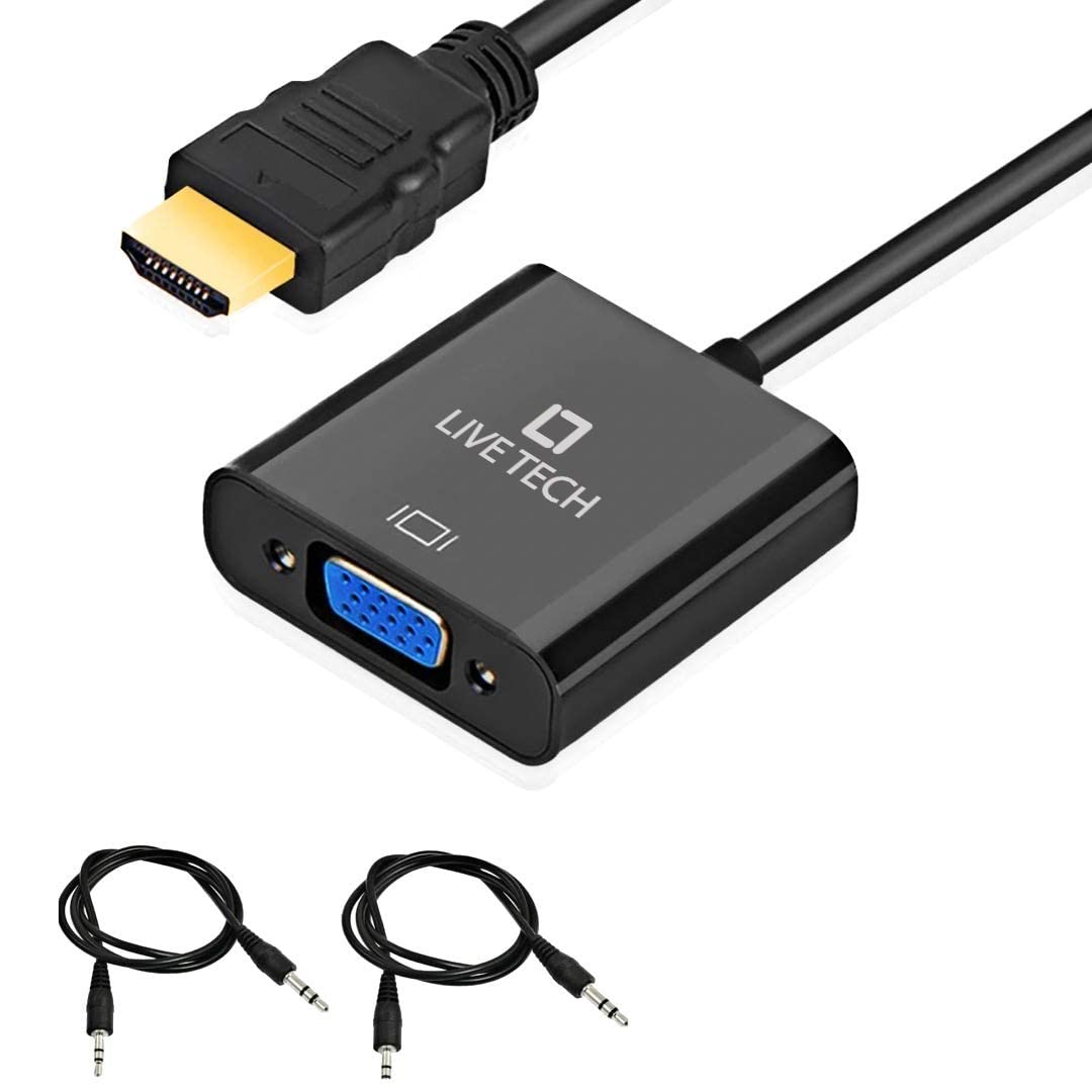 Live Tech LT-HDGATE VGA to HDMI Converter allows seamless connection from VGA devices to HDMI displays. Compact design, supports 1080p resolution, ideal for presentations and home use.