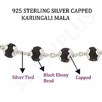 Original Karungali Mala with Silver Ayyappan Pendant β Spiritual Black Wood Mala