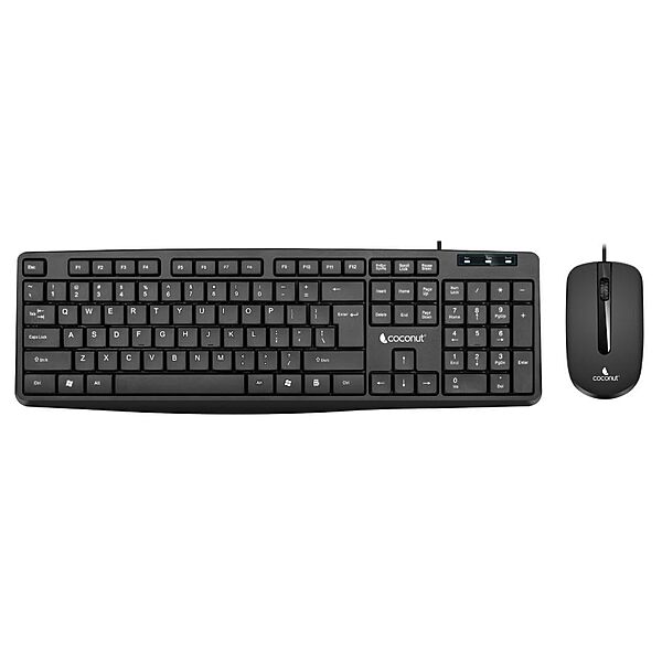 Coconut Cherry Wired Combo (K24 104-Key Keyboard with M24 USB Mouse, Durable & Perfect for Office/Home Use, 1 Year Warranty)
