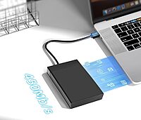 Hammok 2 in 1 USB 2.0 External Hard Drive Casing for 2.5″ & 3.5″ Sata Hard Drives Dual 2.5 inch and 3.5 inch HDD Enclosure Case (Emily)